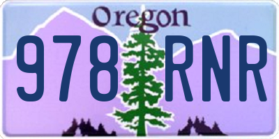 OR license plate 978RNR
