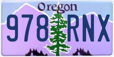 OR license plate 978RNX