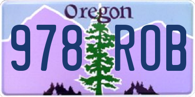 OR license plate 978ROB