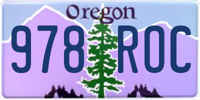 OR license plate 978ROC