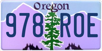 OR license plate 978ROE