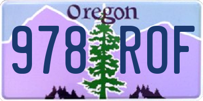 OR license plate 978ROF