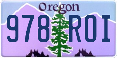 OR license plate 978ROI