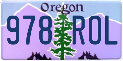 OR license plate 978ROL