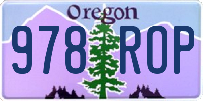 OR license plate 978ROP