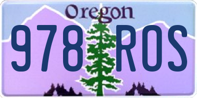 OR license plate 978ROS