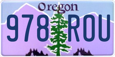 OR license plate 978ROU