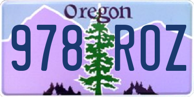 OR license plate 978ROZ