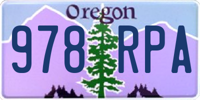 OR license plate 978RPA