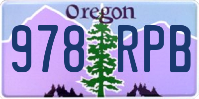 OR license plate 978RPB