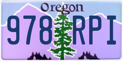 OR license plate 978RPI