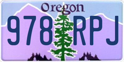 OR license plate 978RPJ