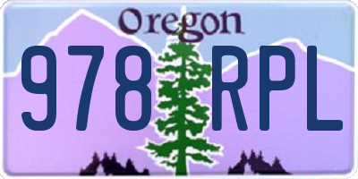 OR license plate 978RPL