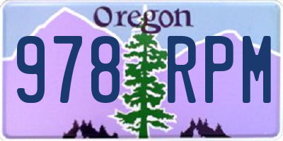 OR license plate 978RPM