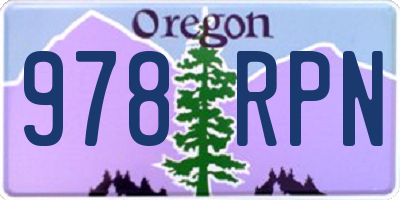 OR license plate 978RPN