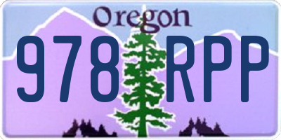 OR license plate 978RPP
