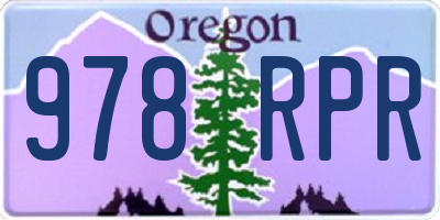 OR license plate 978RPR