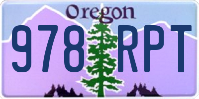 OR license plate 978RPT