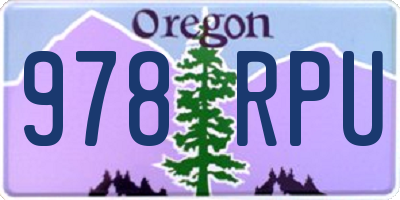 OR license plate 978RPU