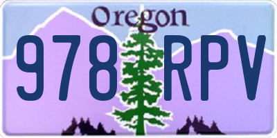 OR license plate 978RPV
