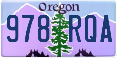 OR license plate 978RQA