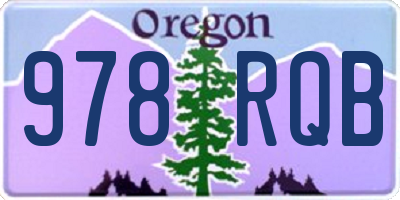 OR license plate 978RQB