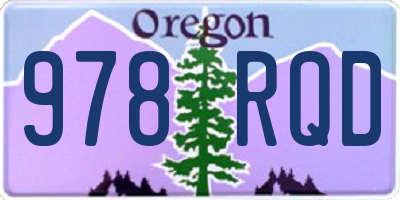OR license plate 978RQD