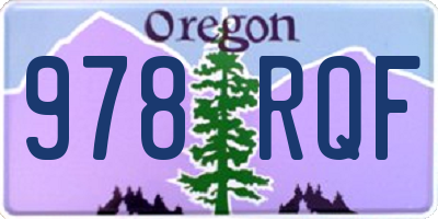OR license plate 978RQF