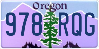 OR license plate 978RQG