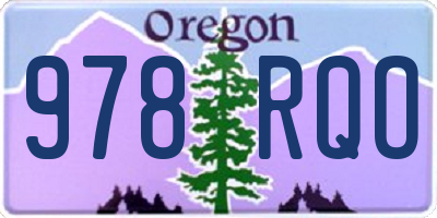 OR license plate 978RQO