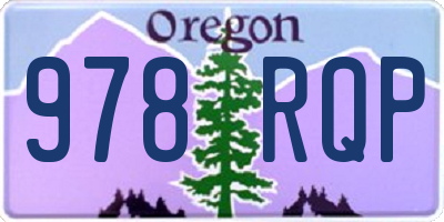 OR license plate 978RQP