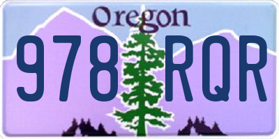 OR license plate 978RQR
