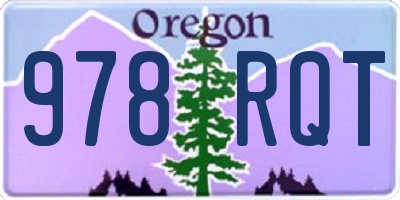 OR license plate 978RQT