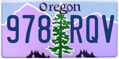 OR license plate 978RQV