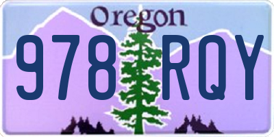 OR license plate 978RQY