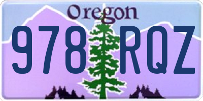 OR license plate 978RQZ