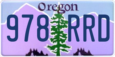 OR license plate 978RRD