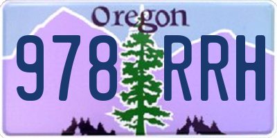 OR license plate 978RRH