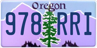 OR license plate 978RRI