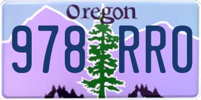 OR license plate 978RRO