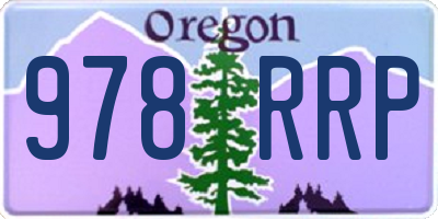 OR license plate 978RRP