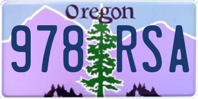 OR license plate 978RSA