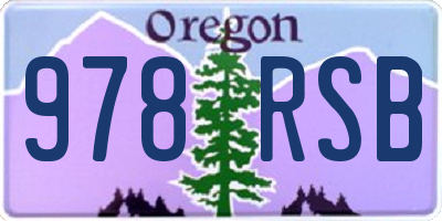 OR license plate 978RSB