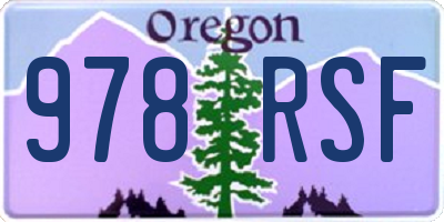 OR license plate 978RSF