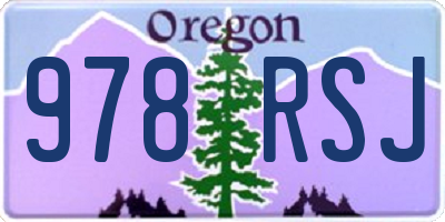 OR license plate 978RSJ