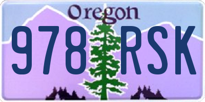 OR license plate 978RSK