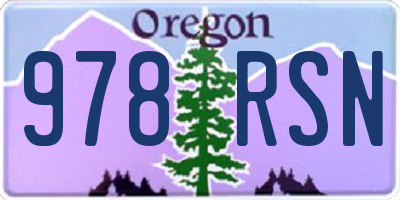 OR license plate 978RSN