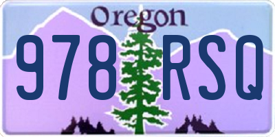 OR license plate 978RSQ