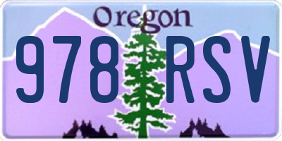 OR license plate 978RSV