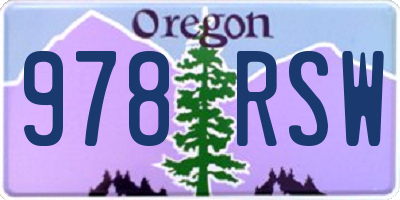 OR license plate 978RSW